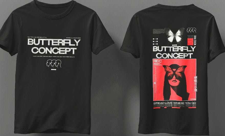 Butterfly Concept Graphic Design T-Shirt