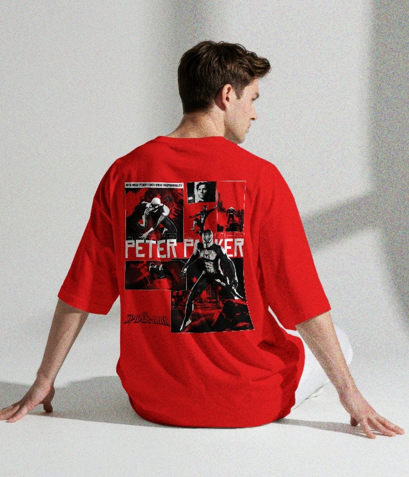 Peter Parker Spiderman Graphic Design T-Shirt
